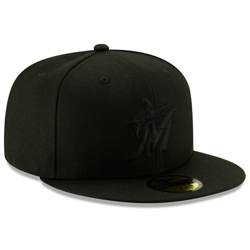 Miami Marlins New Era 2019 Black-on-Black 59FIFTY Fitted Hat - MLB