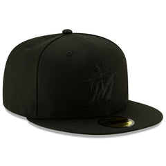 Miami Marlins New Era 2019 Black-on-Black 59FIFTY Fitted Hat - MLB