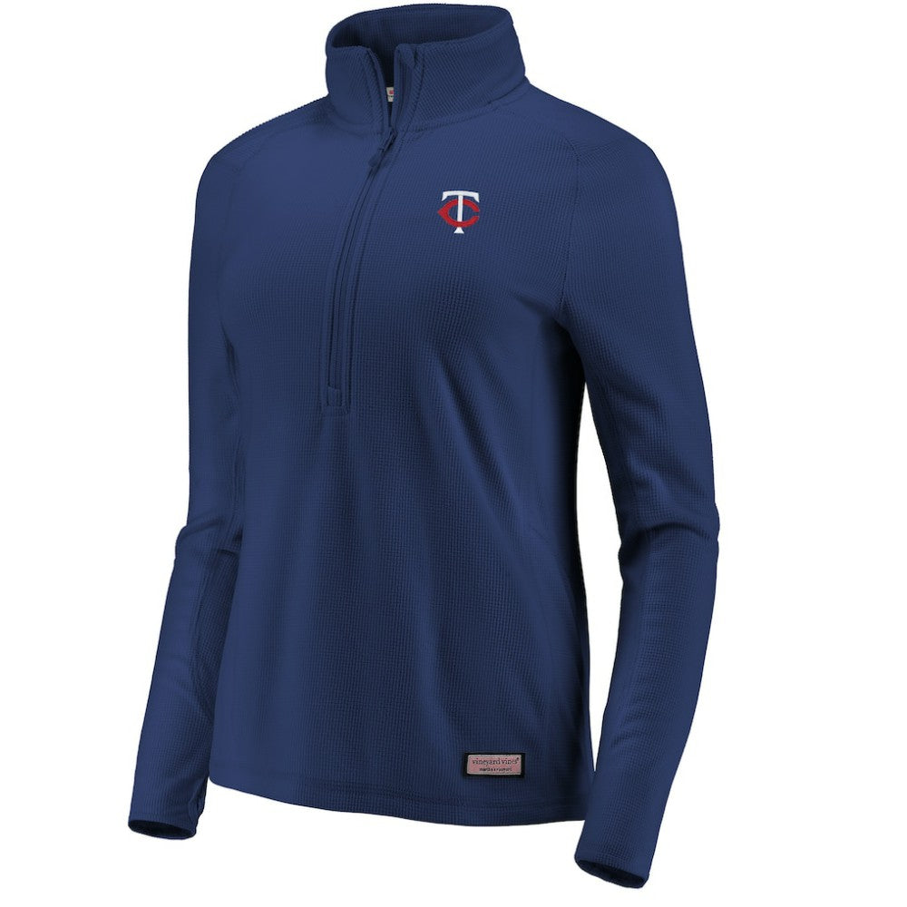 Minnesota Twins Vineyard Vines Women's Performance Grid Half-Zip Pullover Top - MLB