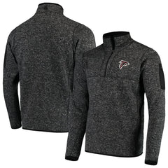 Atlanta Falcons Antigua Fortune Quarter-Zip Pullover Jacket Heather Black | NFL