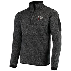 Atlanta Falcons Antigua Fortune Quarter-Zip Pullover Jacket Heather Black | NFL