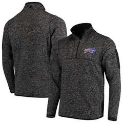 Buffalo Bills Antigua Fortune Quarter-Zip Pullover Jacket Heathered Black | NFL