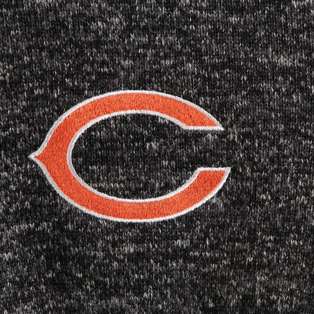 Chicago Bears Antigua Fortune Quarter-Zip Pullover Jacket Heather Black | NFL