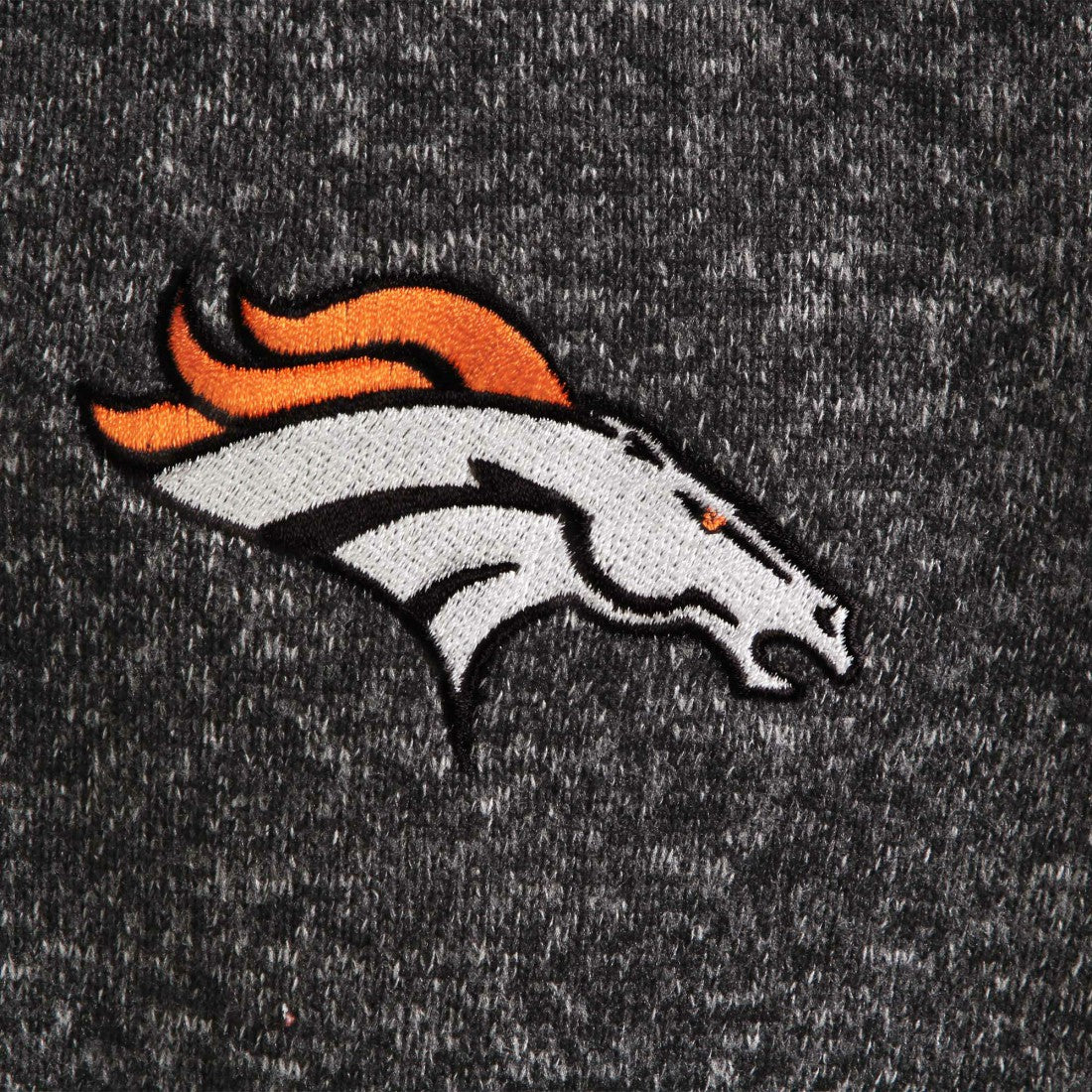 Denver Broncos Antigua Fortune Quarter-Zip Pullover Jacket Heather Black | NFL