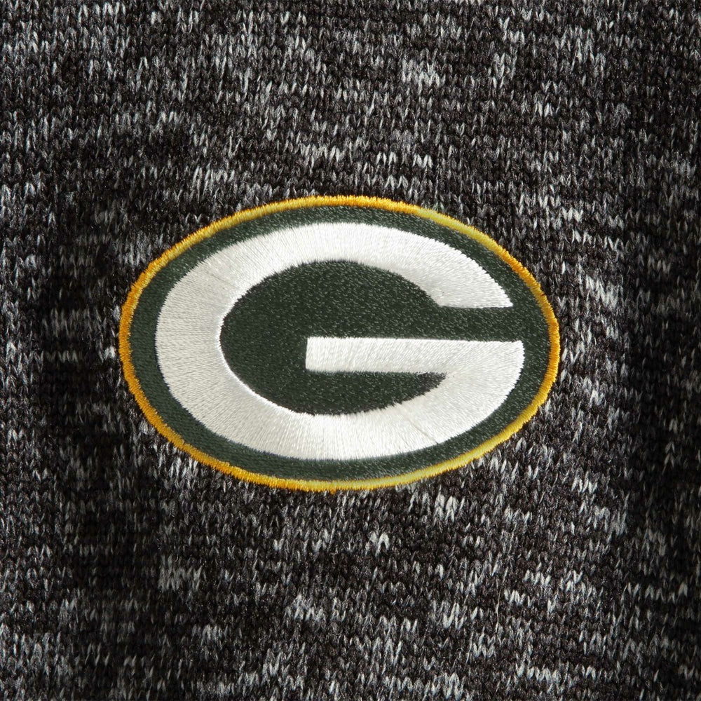 Green Bay Packers Antigua Fortune Quarter-Zip Pullover Jacket Heather Black | NFL