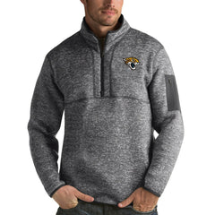 Jacksonville Jaguars Antigua Fortune Quarter-Zip Pullover Jacket Charcoal | NFL