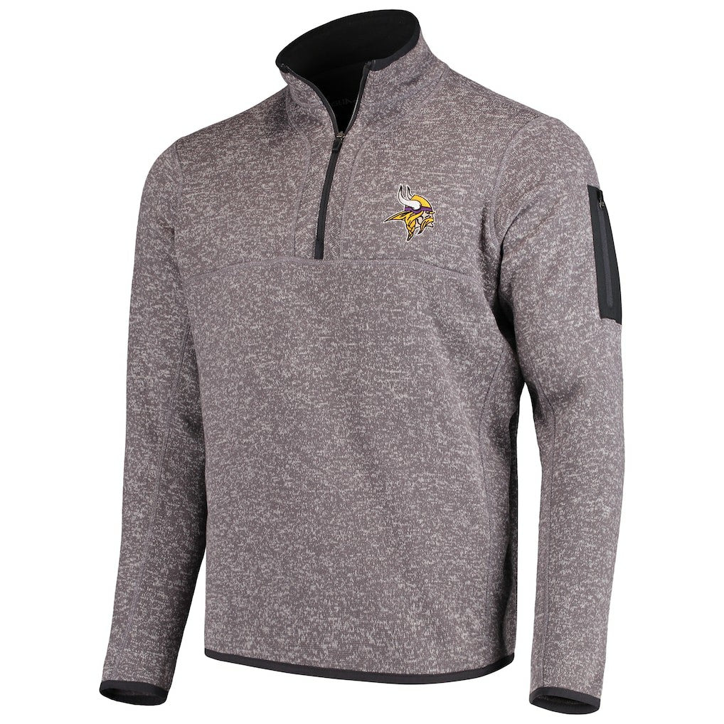 Minnesota Vikings Antigua Fortune Quarter-Zip Pullover Jacket Charcoal | NFL