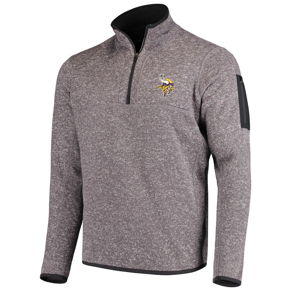 Minnesota Vikings Antigua Fortune Quarter-Zip Pullover Jacket Charcoal | NFL