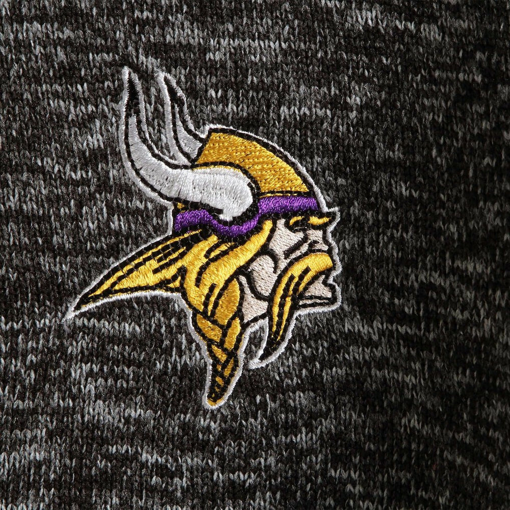 Minnesota Vikings Antigua Fortune Quarter-Zip Pullover Jacket Heather Black | NFL