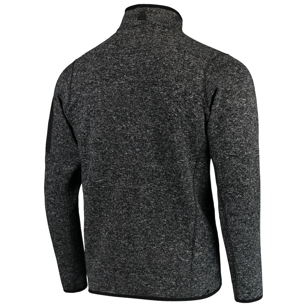 Minnesota Vikings Antigua Fortune Quarter-Zip Pullover Jacket Heather Black | NFL