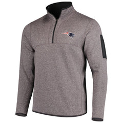 New England Patriots Antigua Fortune Quarter-Zip Pullover Jacket Charcoal | NFL