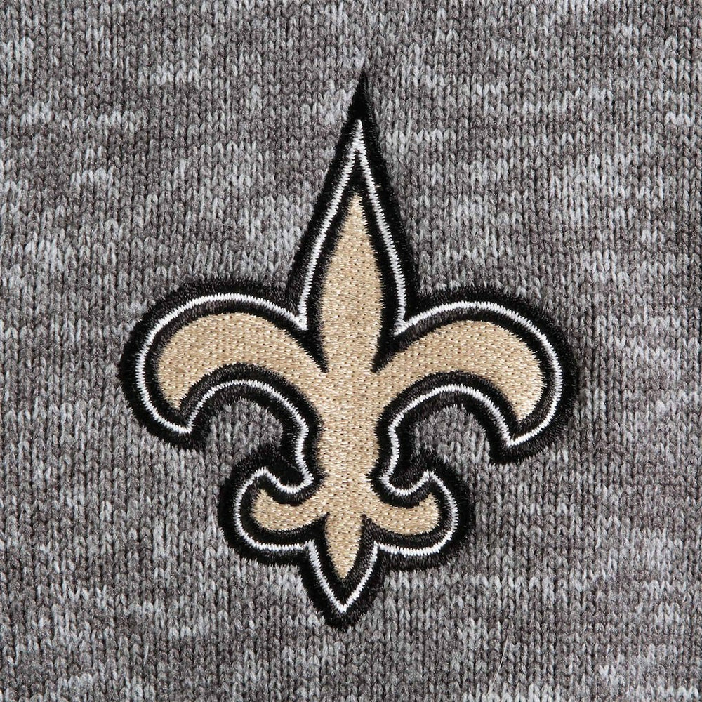 New Orleans Saints Antigua Fortune Quarter-Zip Pullover Jacket Charcoal | NFL