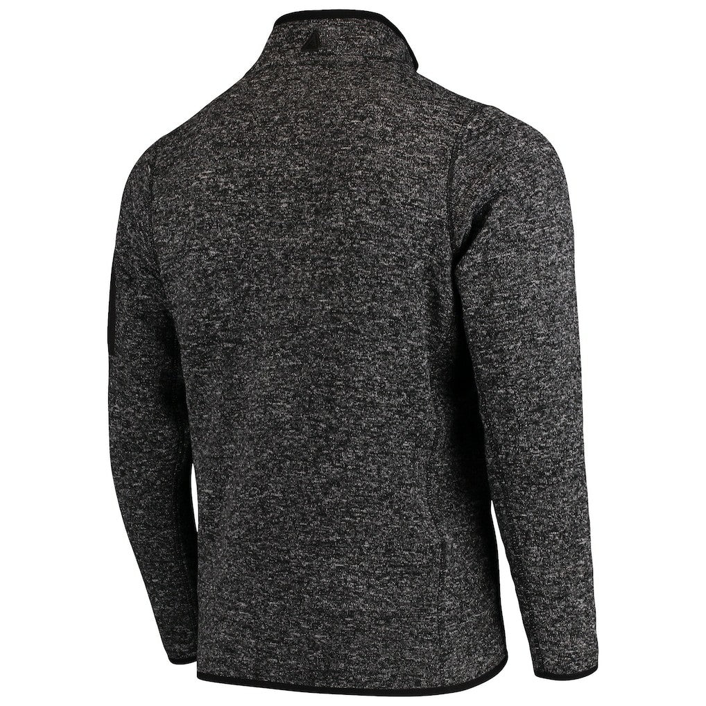 New Orleans Saints Antigua Fortune Quarter-Zip Pullover Jacket Heather Black | NFL
