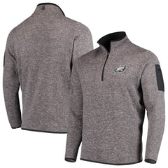 Philadelphia Eagles Antigua Fortune Quarter-Zip Pullover Jacket Charcoal | NFL