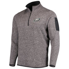 Philadelphia Eagles Antigua Fortune Quarter-Zip Pullover Jacket Charcoal | NFL