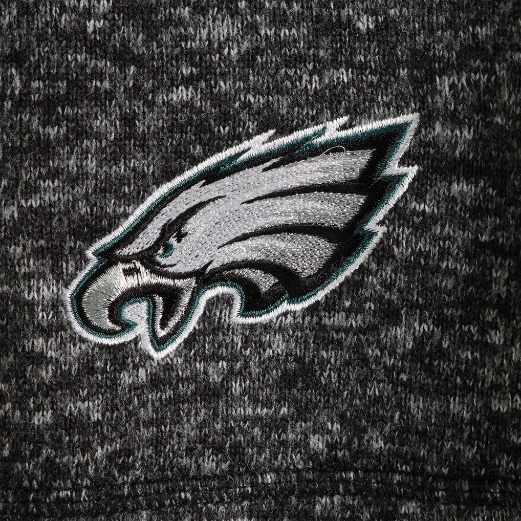 Philadelphia Eagles Antigua Fortune Quarter-Zip Pullover Jacket Heather Black | NFL
