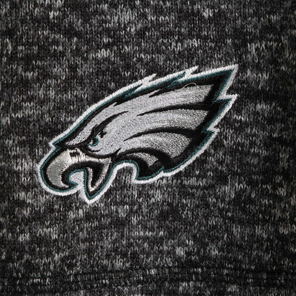 Philadelphia Eagles Antigua Fortune Quarter-Zip Pullover Jacket Heather Black | NFL