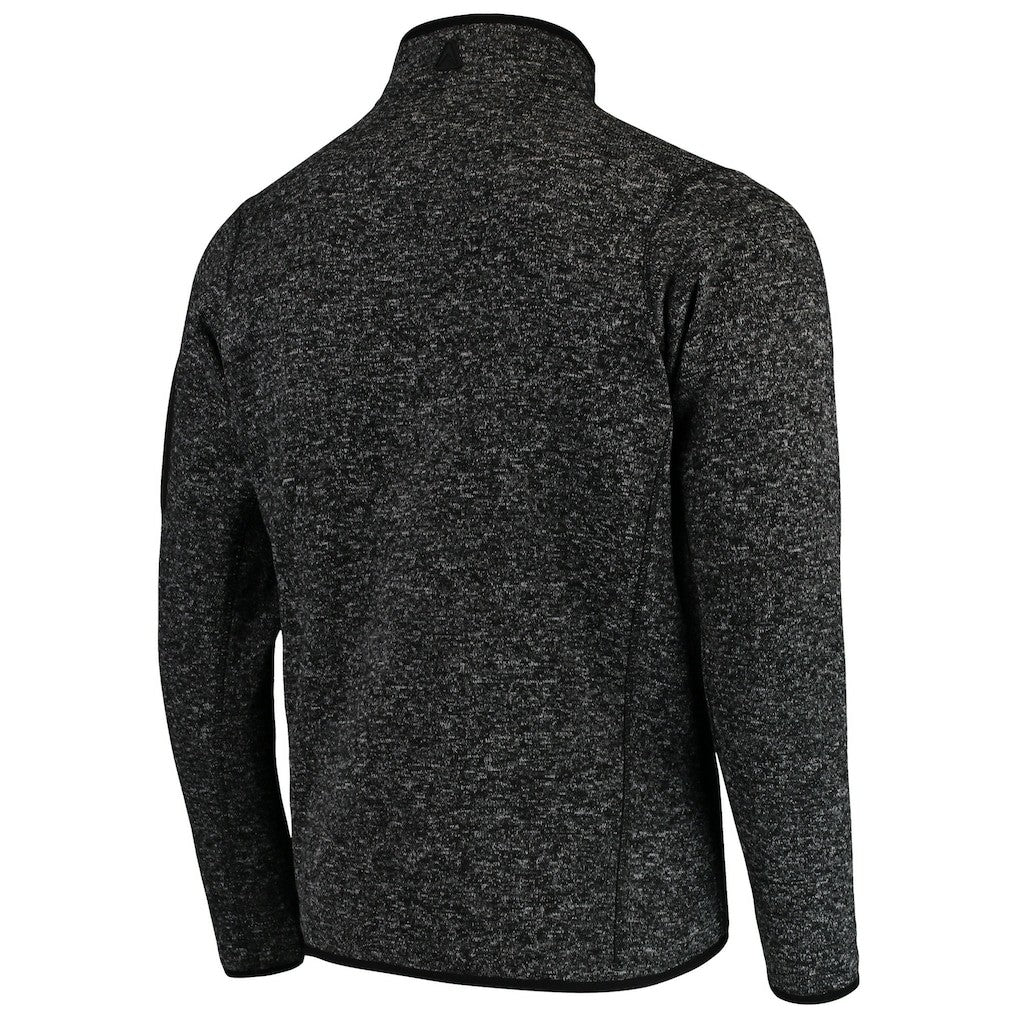 Philadelphia Eagles Antigua Fortune Quarter-Zip Pullover Jacket Heather Black | NFL