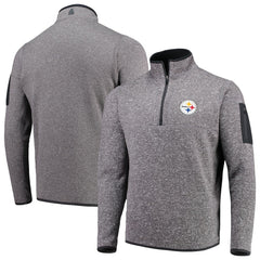 Pittsburgh Steelers Antigua Fortune Quarter-Zip Pullover Jacket Charcoal | NFL