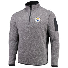 Pittsburgh Steelers Antigua Fortune Quarter-Zip Pullover Jacket Charcoal | NFL