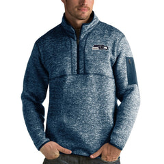 Seattle Seahawks Antigua Fortune Quarter-Zip Pullover Jacket Navy | NFL