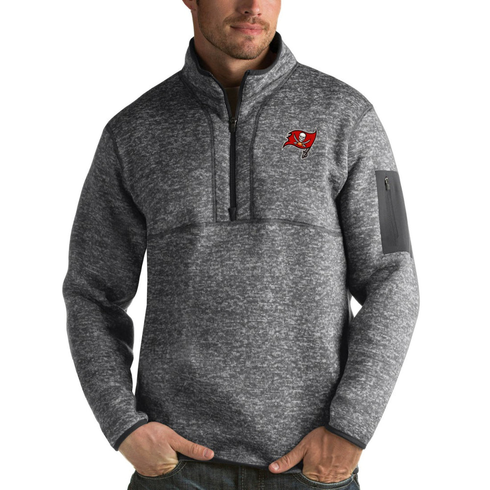 Tampa Bay Buccaneers Antigua Fortune Quarter-Zip Pullover Jacket Charcoal | NFL