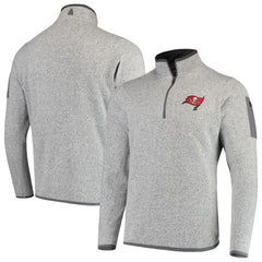 Tampa Bay Buccaneers Antigua Fortune Quarter-Zip Pullover Jacket Heather Black | NFL
