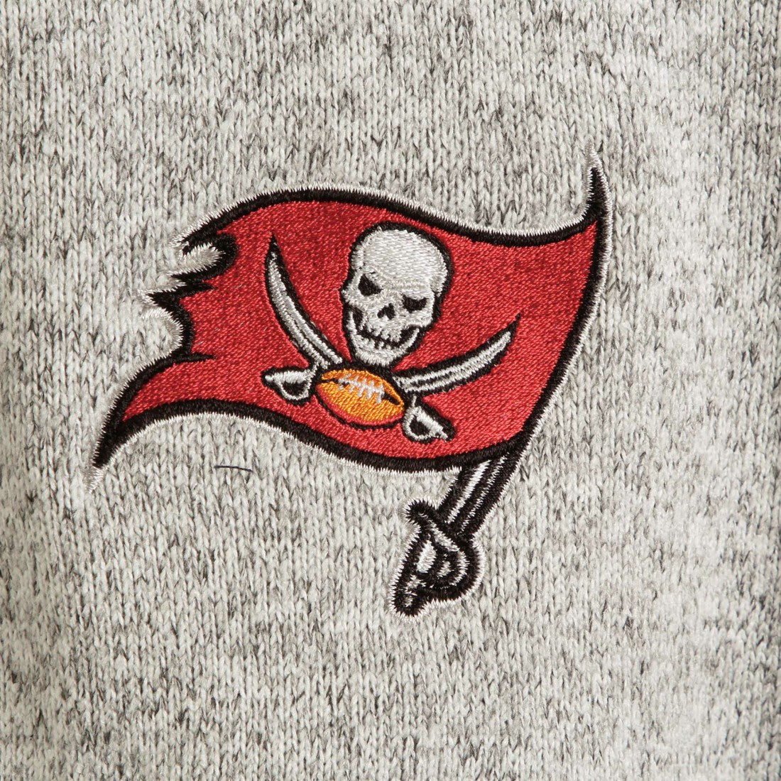 Tampa Bay Buccaneers Antigua Fortune Quarter-Zip Pullover Jacket Heather Black | NFL