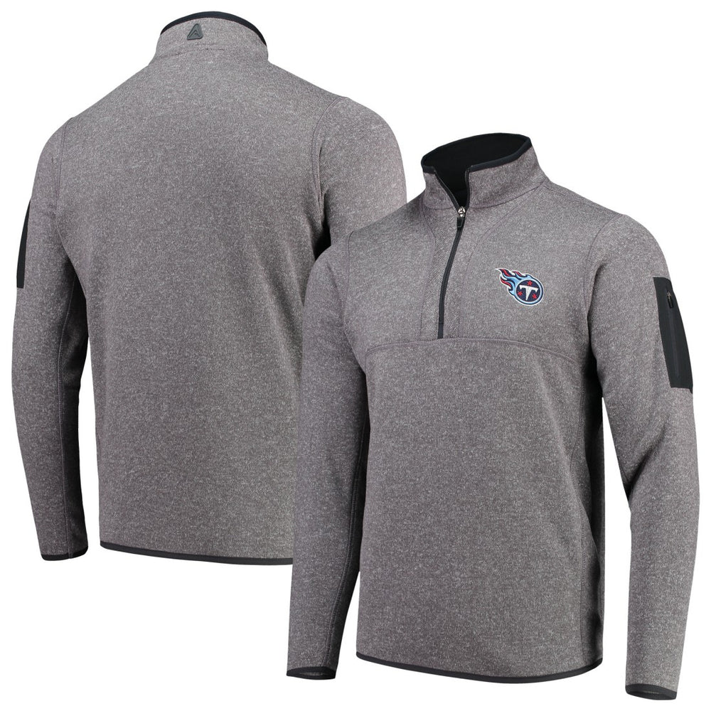 Tennessee Titans Antigua Fortune Quarter-Zip Pullover Jacket Charcoal | NFL