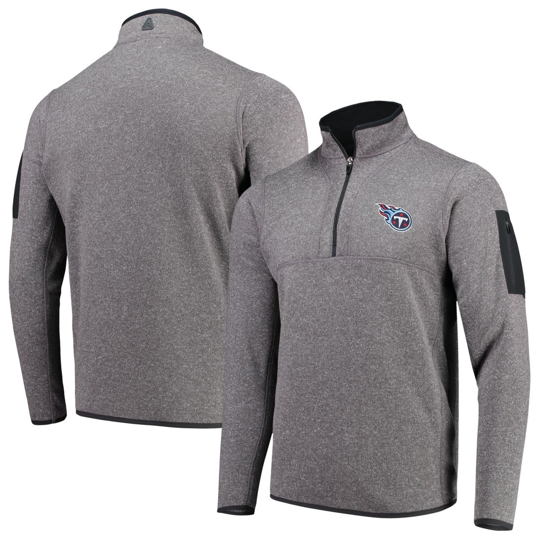 Tennessee Titans Antigua Fortune Quarter-Zip Pullover Jacket Charcoal | NFL