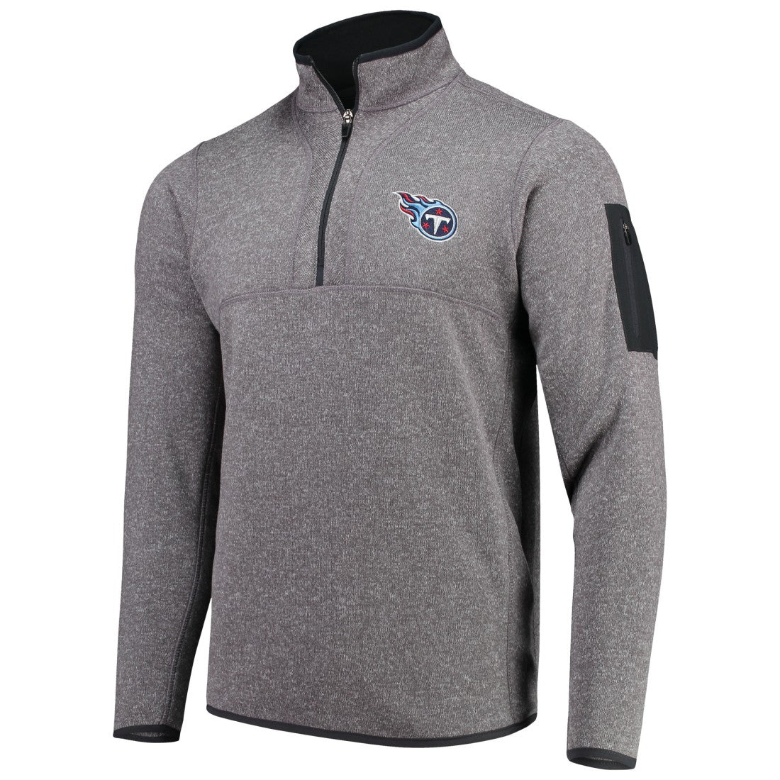 Tennessee Titans Antigua Fortune Quarter-Zip Pullover Jacket Charcoal | NFL