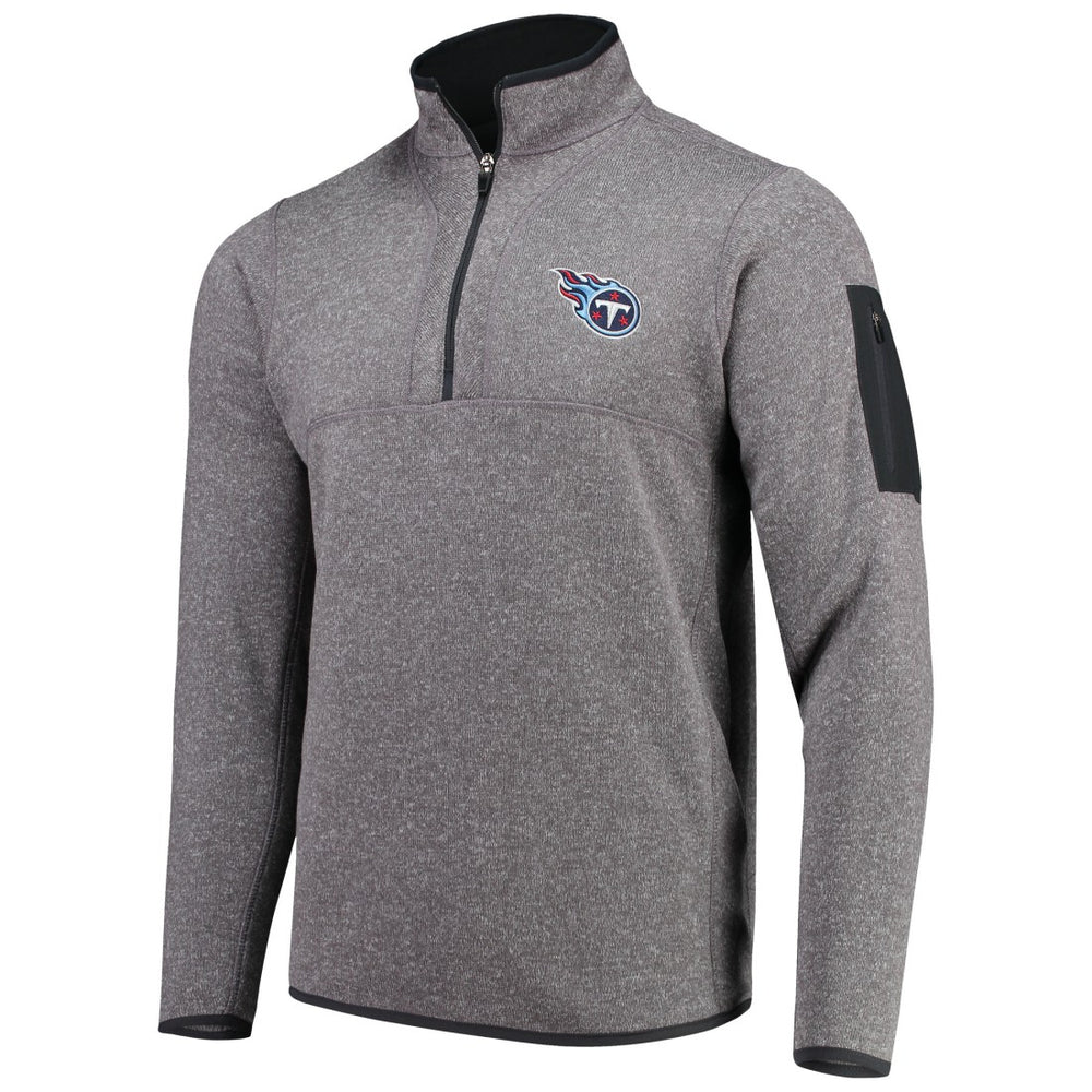 Tennessee Titans Antigua Fortune Quarter-Zip Pullover Jacket Charcoal | NFL