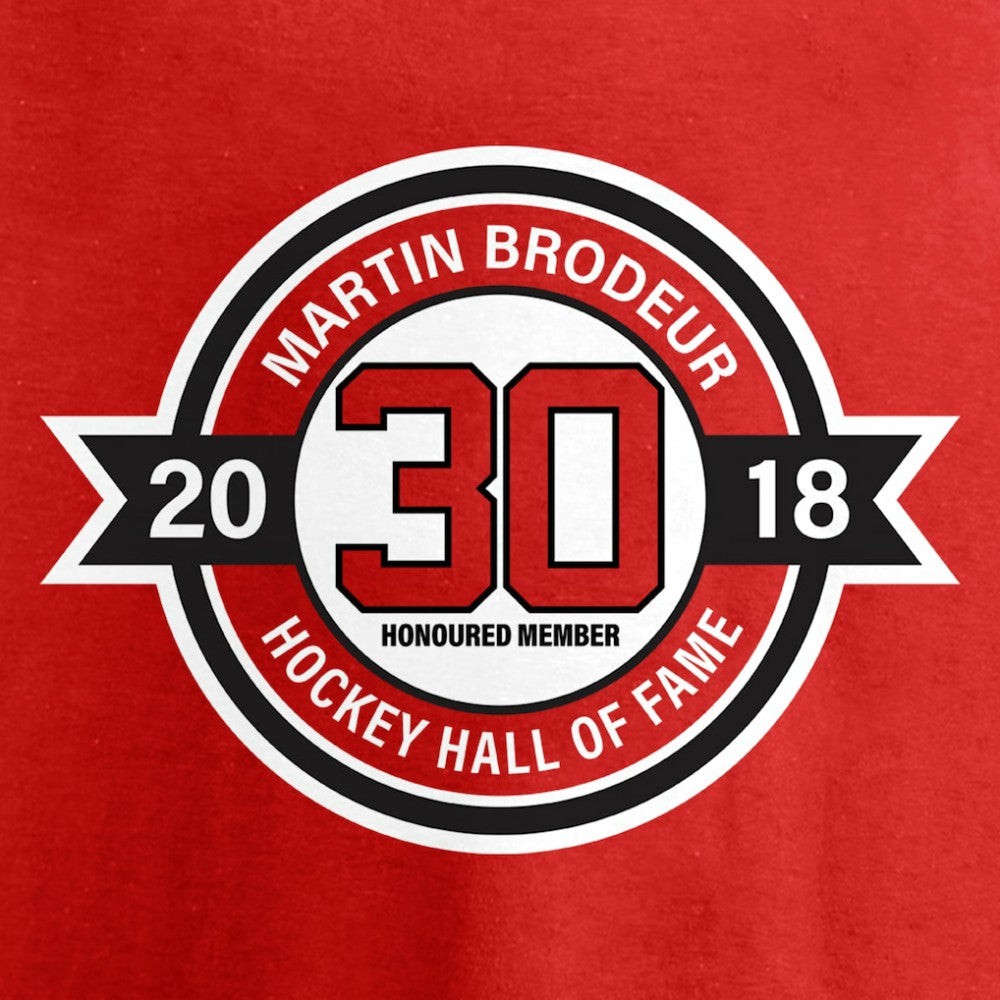Martin Brodeur New Jersey Devils Fanatics Youth Hall of Fame T-Shirt - Red - NHL
