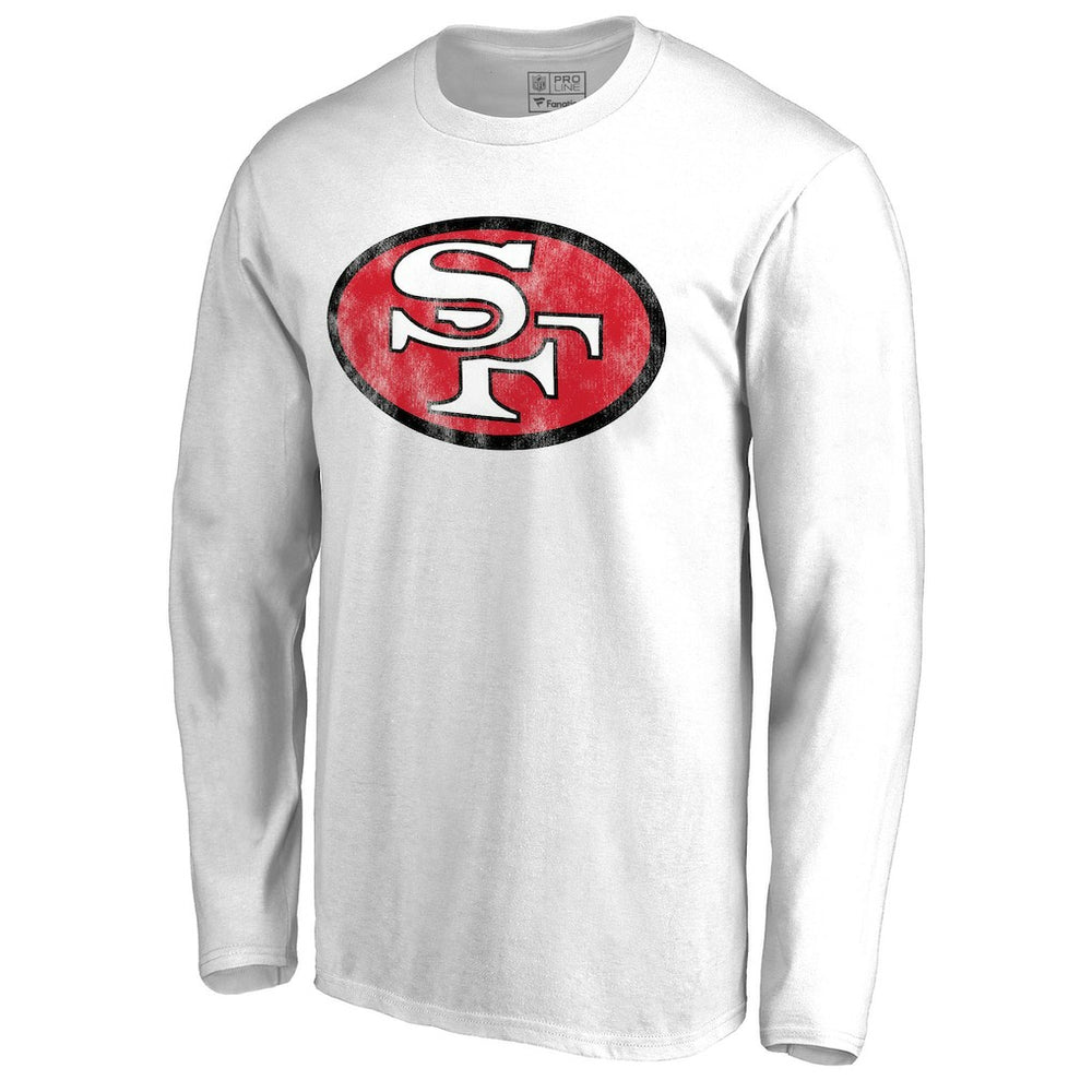 San Francisco 49ers Throwback Logo Long Sleeve T-shirt White | NFL