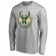 Giannis Antetokounmpo Milwaukee Bucks Team Backer Name & Number Long Sleeve T-Shirt Heathered Gray - NBA