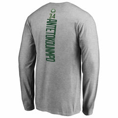 Giannis Antetokounmpo Milwaukee Bucks Team Backer Name & Number Long Sleeve T-Shirt Heathered Gray - NBA