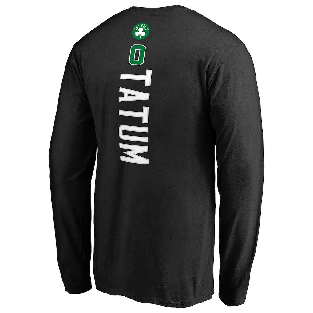 Jayson Tatum Boston Celtics Team Backer Name & Number Long Sleeve T-Shirt Black - NBA
