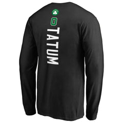 Jayson Tatum Boston Celtics Team Backer Name & Number Long Sleeve T-Shirt Black - NBA