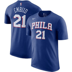 Joel Embiid Philadelphia 76ers Player Name & Number Performance T-Shirt Royal - NBA
