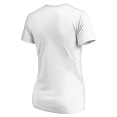 Los Angeles Chargers Women's Vintage Rugby Stripe V-Neck T-Shirt White | NFL