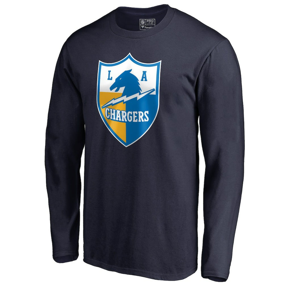 Los Angeles Chargers Vintage Shield Logo Long Sleeve T-Shirt Navy | NFL