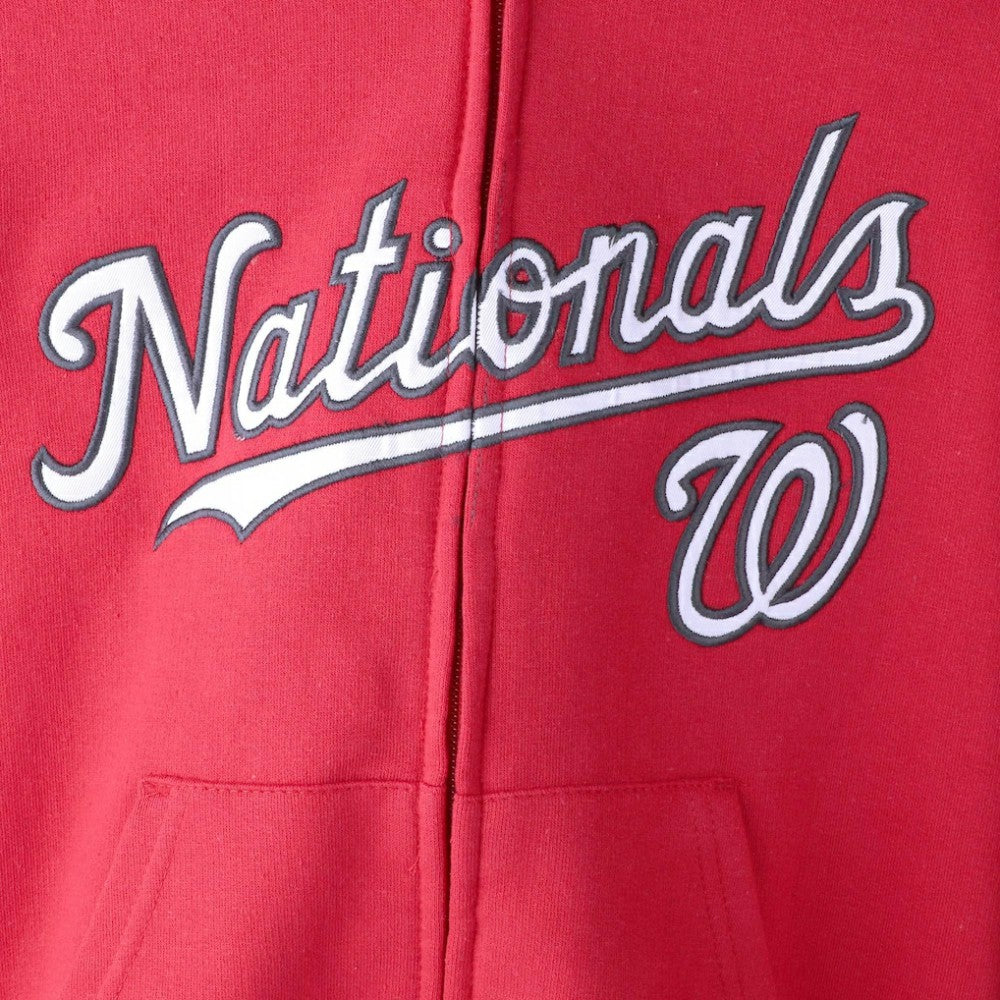 Washington Nationals Youth Team Color Wordmark Full-Zip Hoodie - MLB
