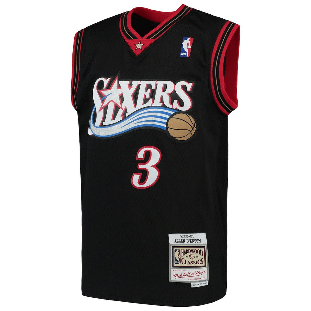Allen Iverson Philadelphia 76ers Youth Hardwood Classics Swingman Throwback Jersey Black - NBA