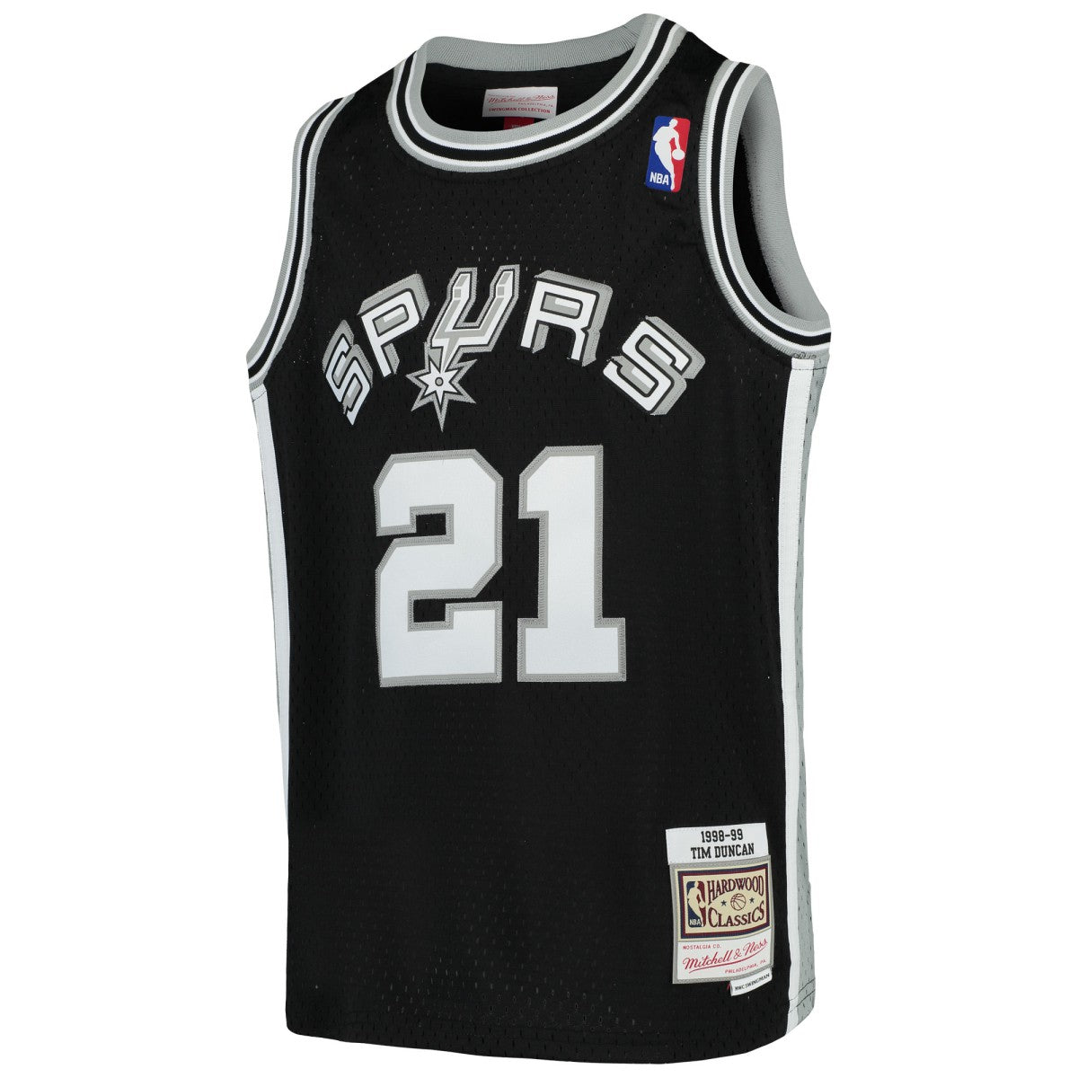 Tim Duncan San Antonio Spurs Youth Swingman Throwback Jersey Black - NBA