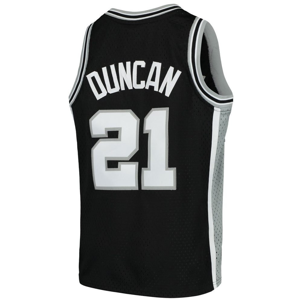 Tim Duncan San Antonio Spurs Youth Swingman Throwback Jersey Black - NBA