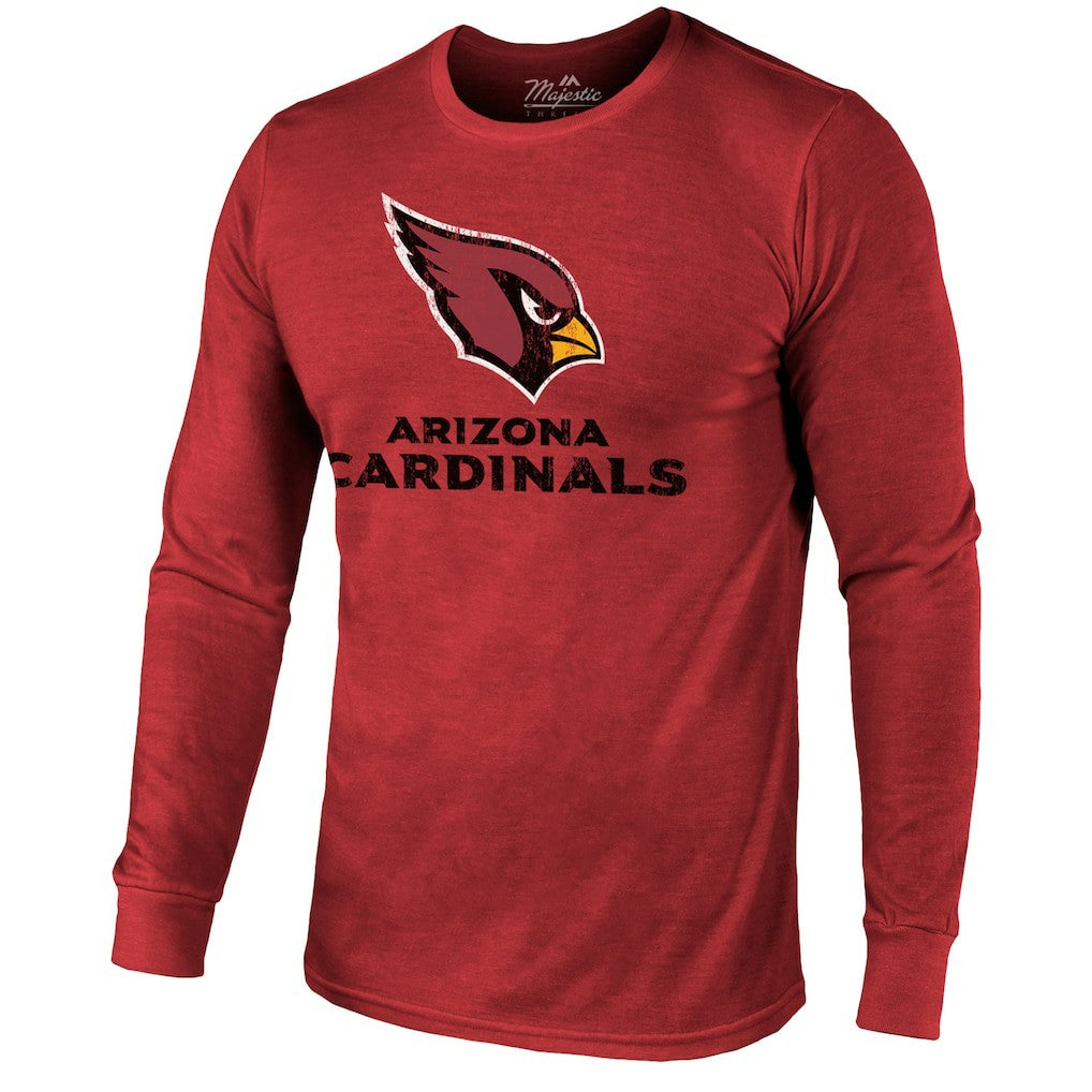 Arizona Cardinals Majestic Threads Lockup Tri-Blend Long Sleeve T-Shirt Cardinal | NFL