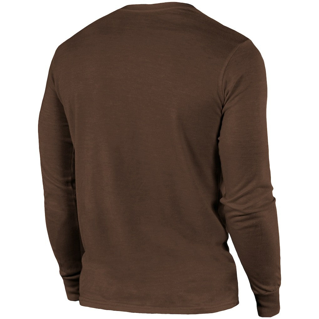 Cleveland Browns Majestic Threads Lockup Tri-Blend Long Sleeve T-Shirt Brown | NFL