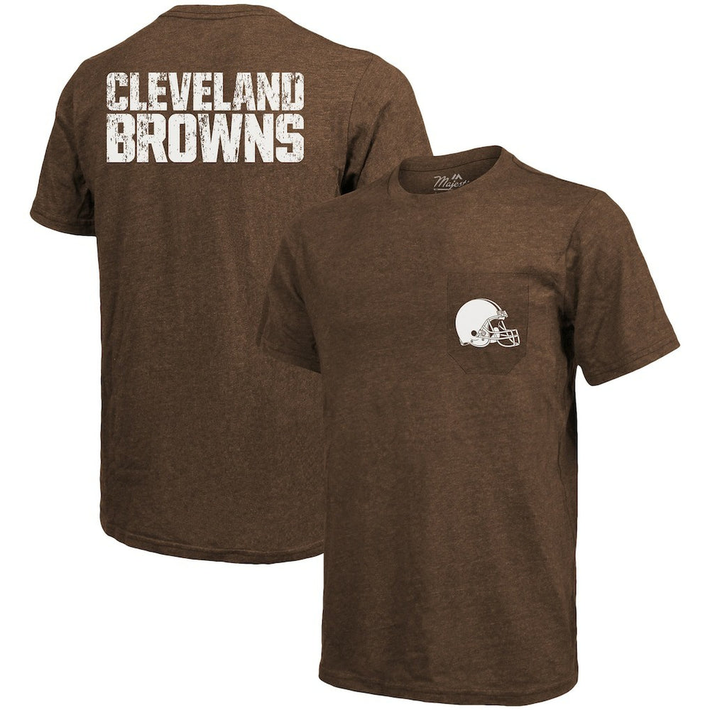 Cleveland Browns Majestic Threads Tri-Blend Pocket T-Shirt Brown | NFL