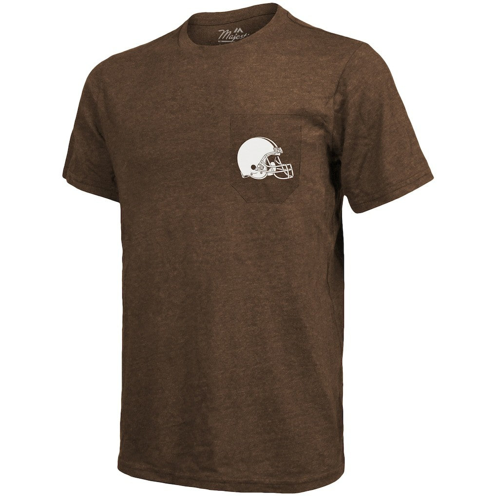 Cleveland Browns Majestic Threads Tri-Blend Pocket T-Shirt Brown | NFL