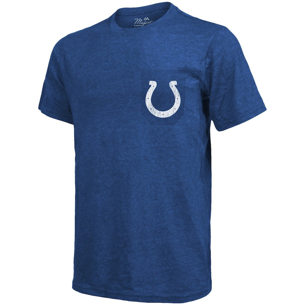 Indianapolis Colts Majestic Threads Tri-Blend Pocket T-Shirt Heathered Royal | NFL